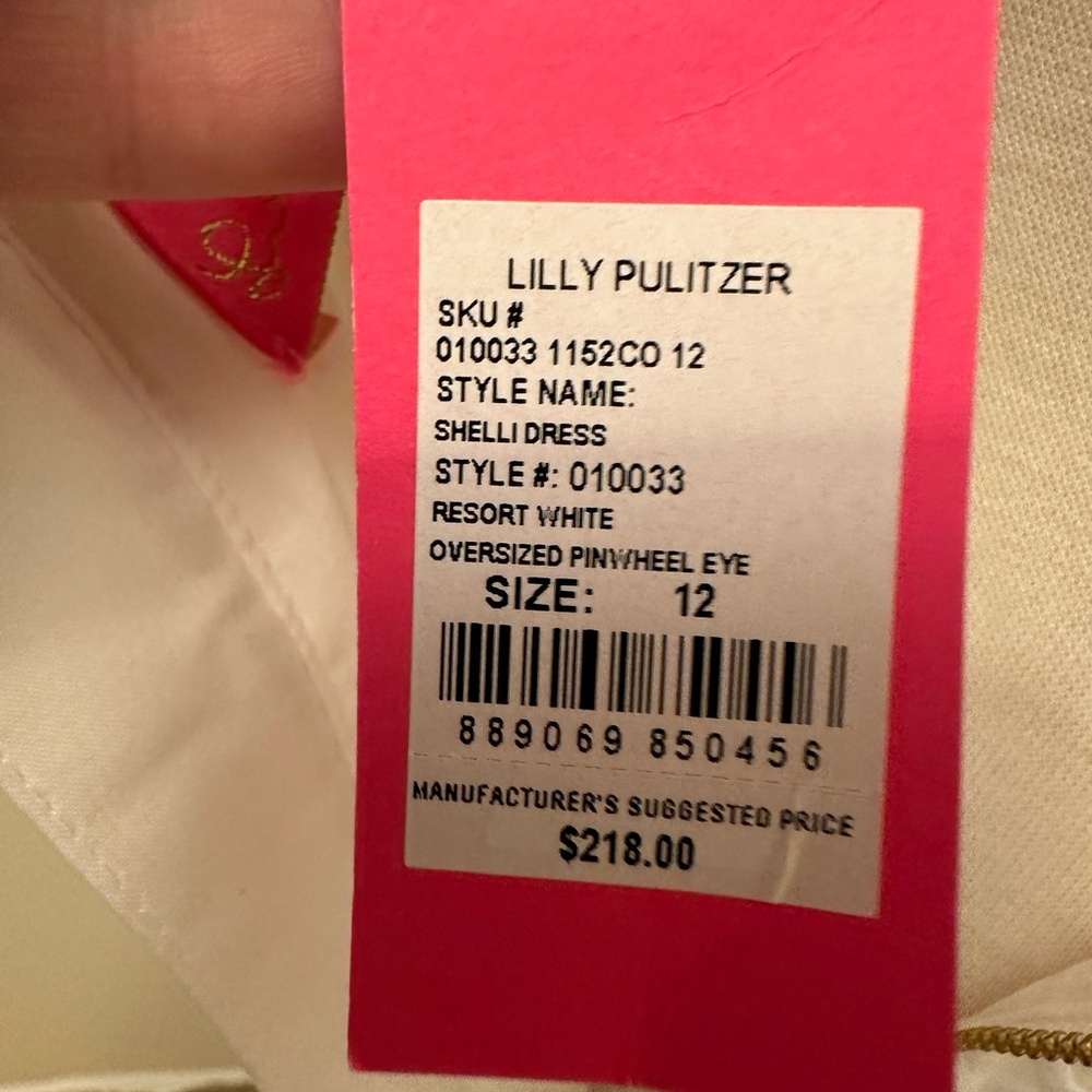 NWT Lilly Pulitzer Shelli Dress Resort White Oversized Pinwheel Eyelet Sz 12 - Picture 7 of 7